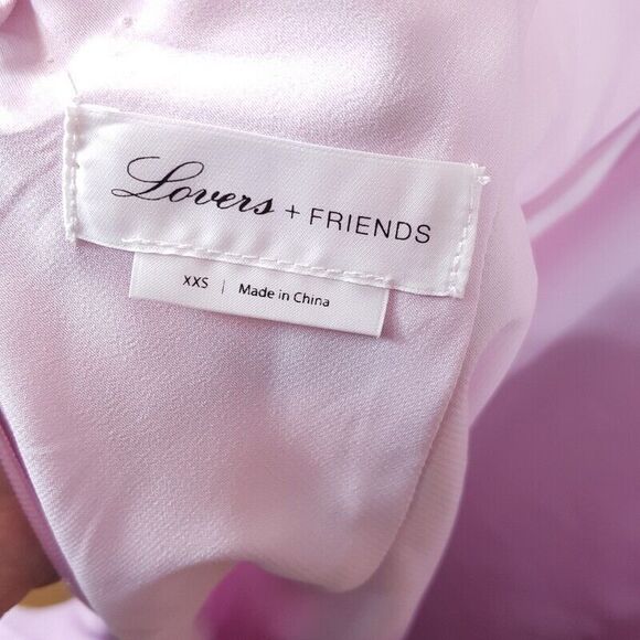 LOVERS FRIENDS Womens Dress XXS Lavender Mini Drawstring Neckline Slip WILTON - Picture 6 of 10